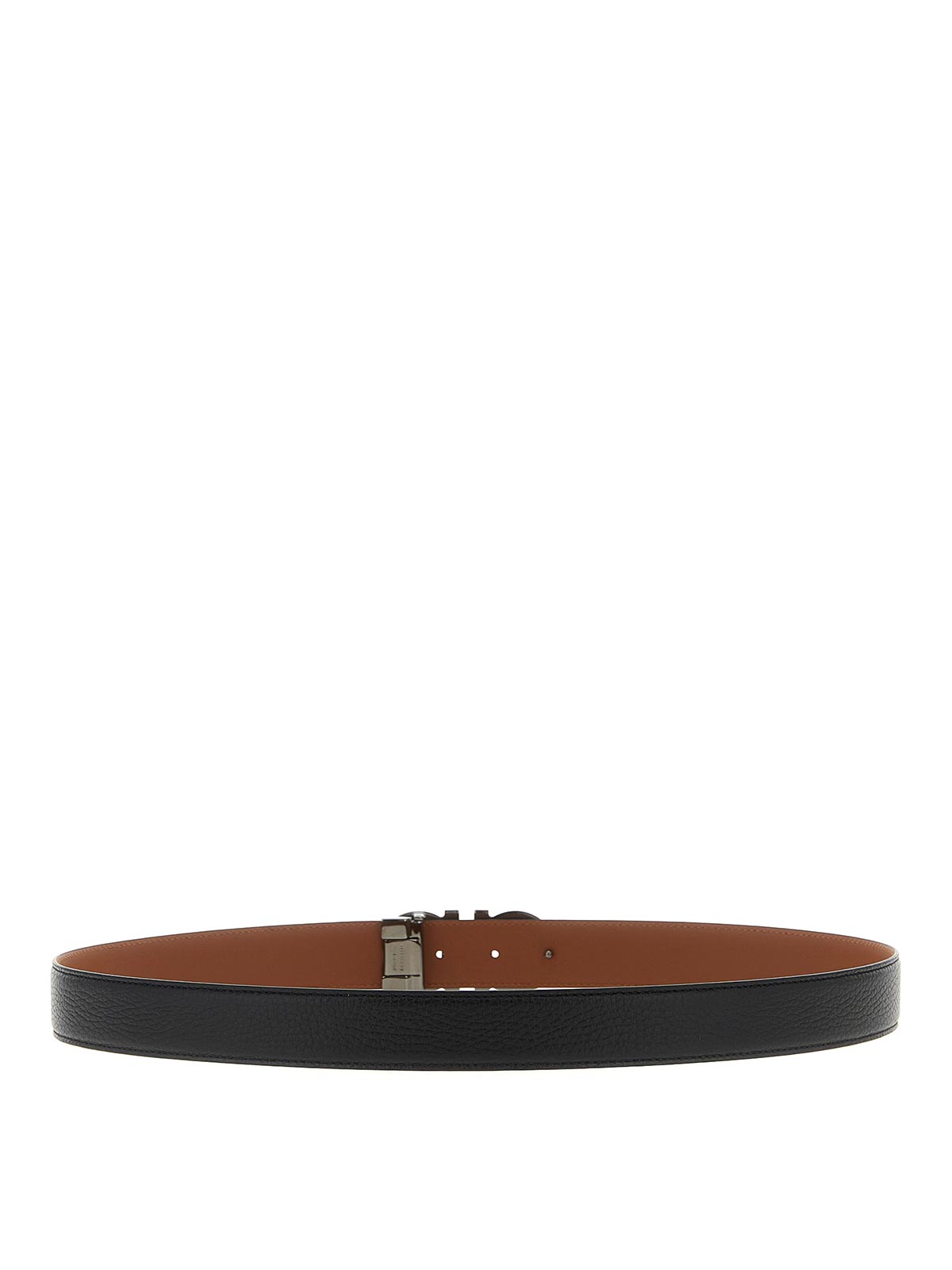 Ferragamo Black Gancini Reversible Belt In Black