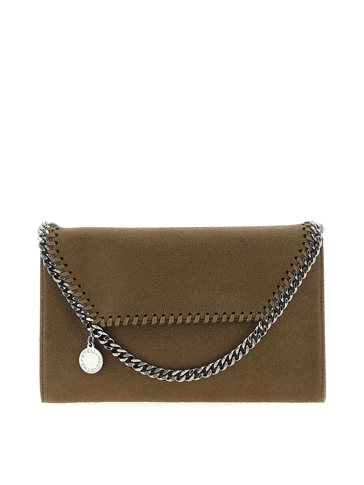 Stella Mccartney Falabella Wallet Shaggy Deer Shoulder Bag In Brown