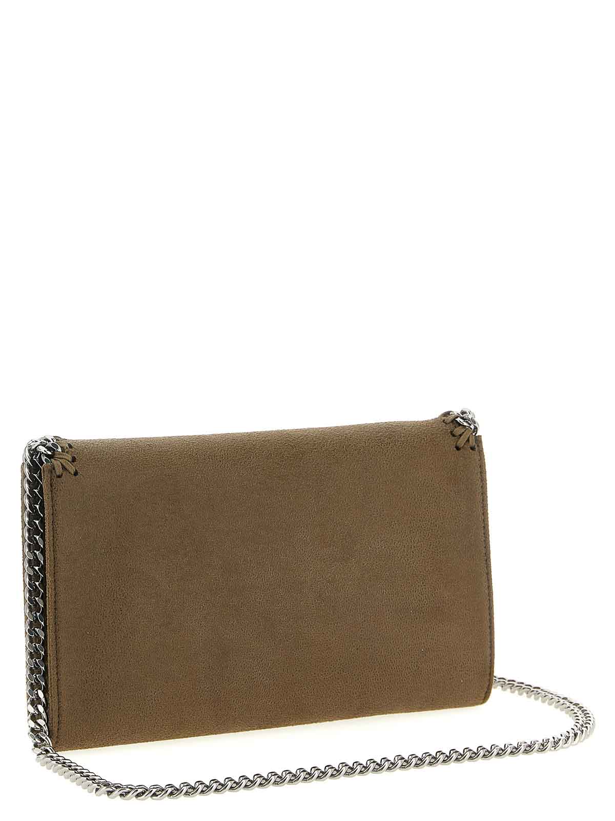 Stella Mccartney Falabella Wallet Shaggy Deer Shoulder Bag In Brown