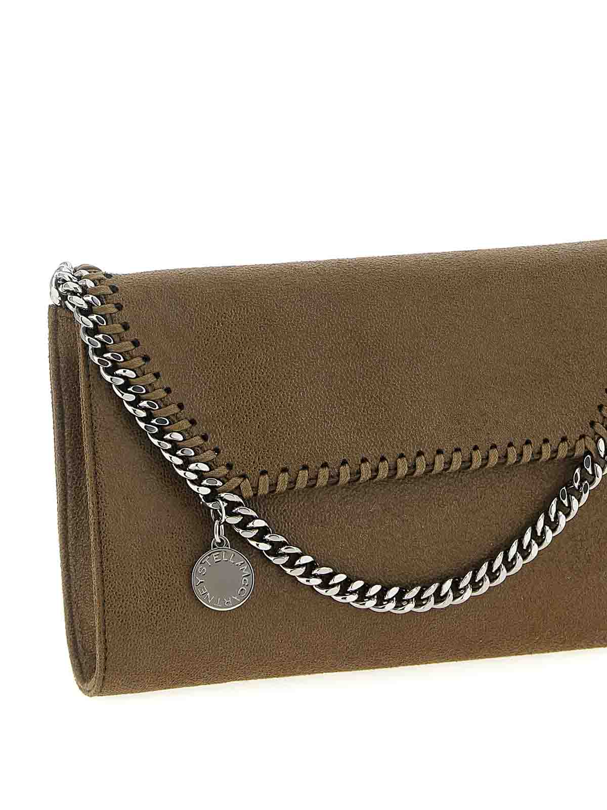 Stella Mccartney Falabella Wallet Shaggy Deer Shoulder Bag In Brown