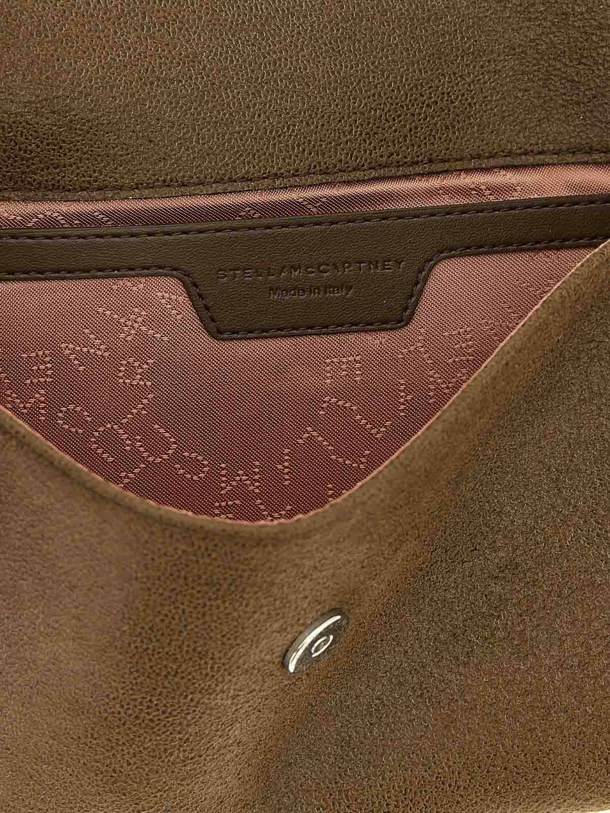 Stella Mccartney Falabella Wallet Shaggy Deer Shoulder Bag In Brown