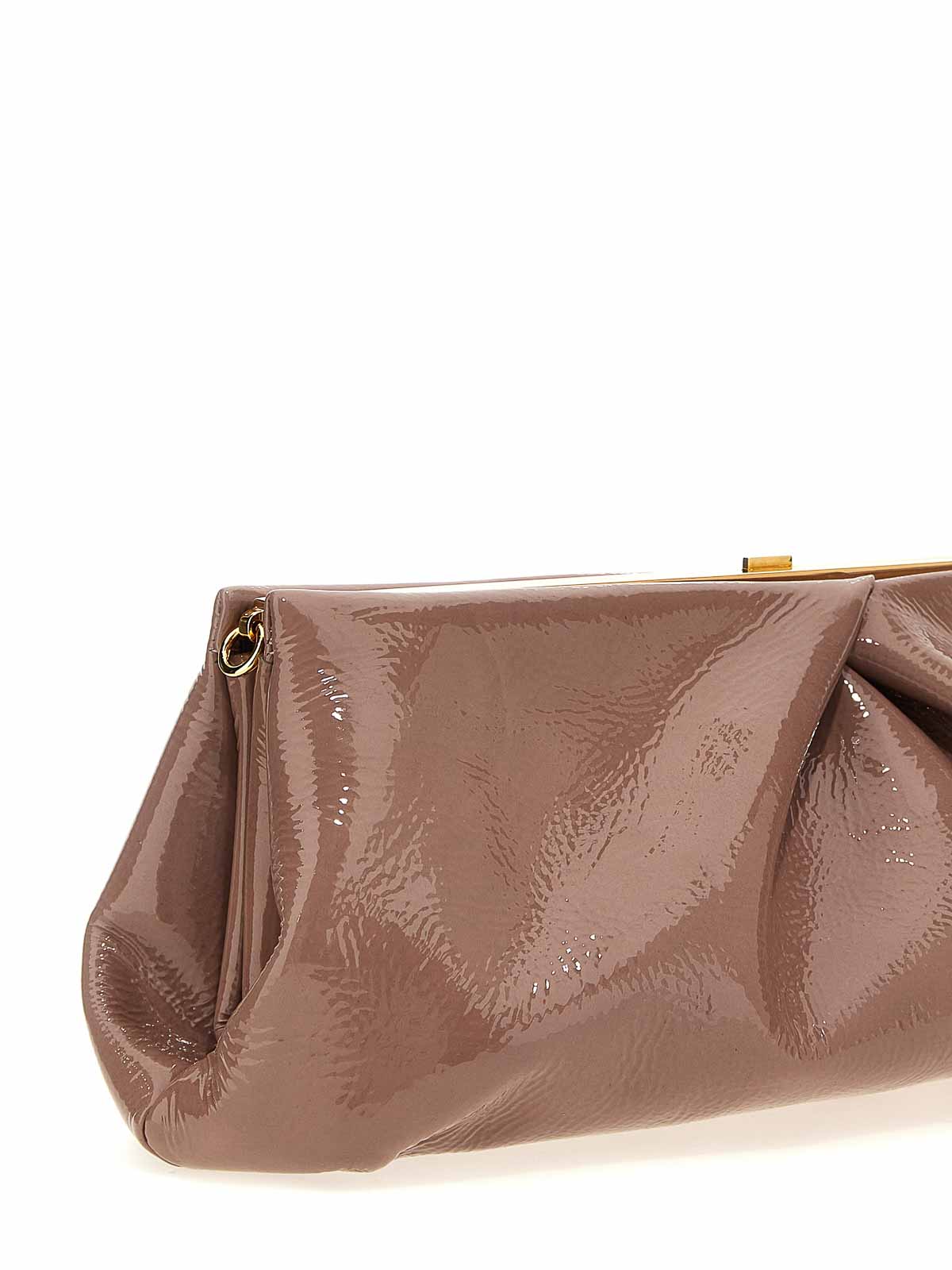 Dries Van Noten Patent Clutch In Nude