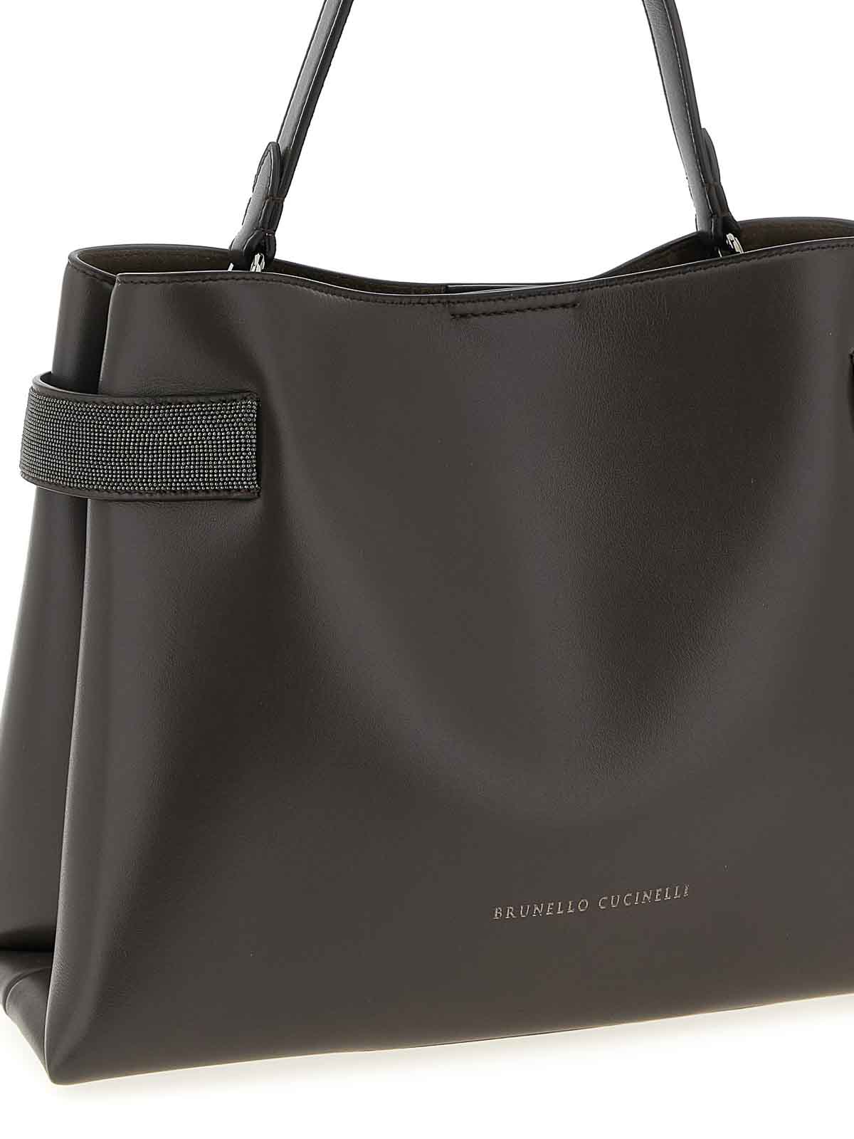 Brunello Cucinelli Essence Large Handbag In Brown