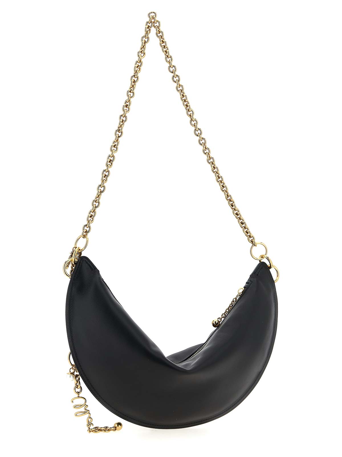Chloé Icons Crescent-shaped Chain Shoulder Bag In Black