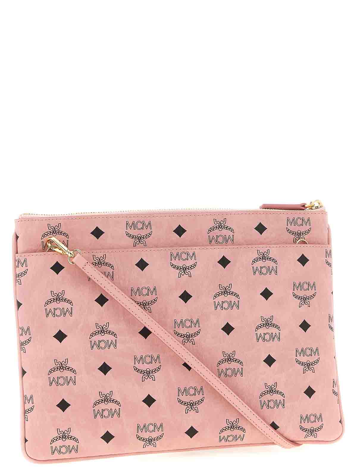 Mcm Pouch Medium Shoulder Bag In Pink