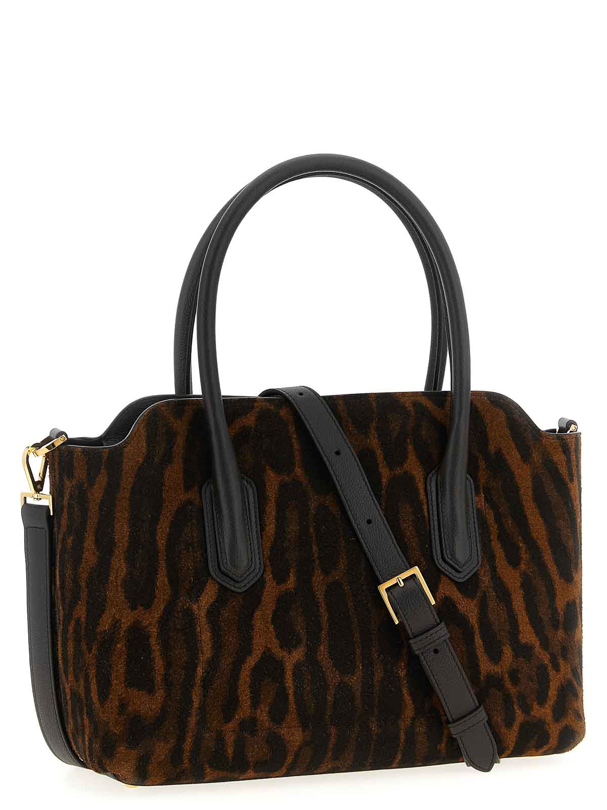 Tom Ford Animal Print Shoulder Bag In Brown