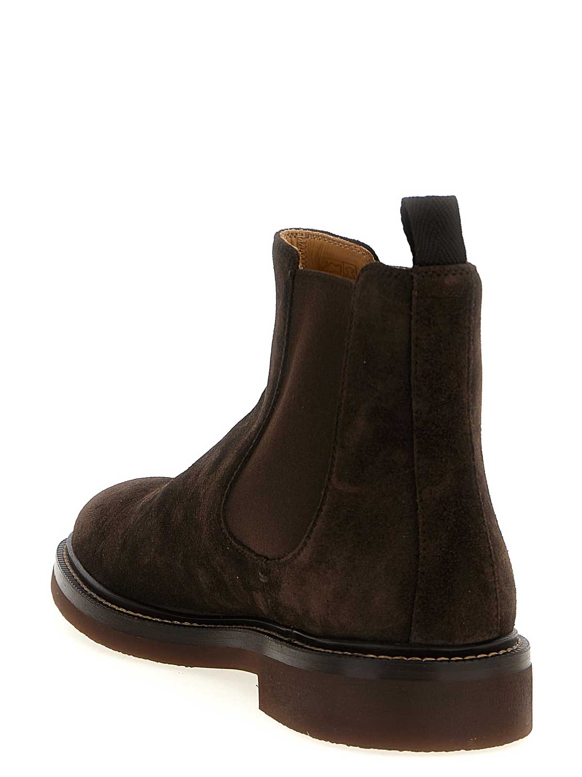 Brunello Cucinelli Men Chelsea Ankle Boots In Burgundy