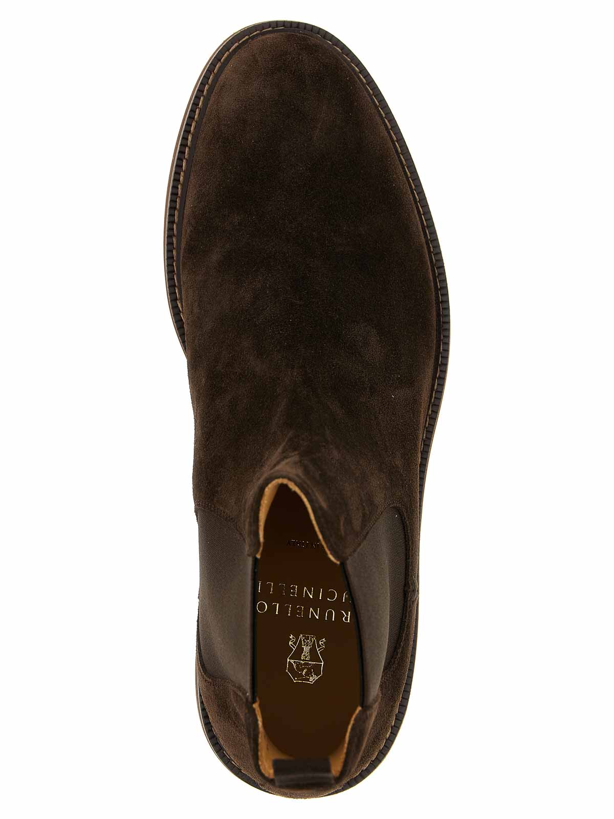 Brunello Cucinelli Men Chelsea Ankle Boots In Burgundy