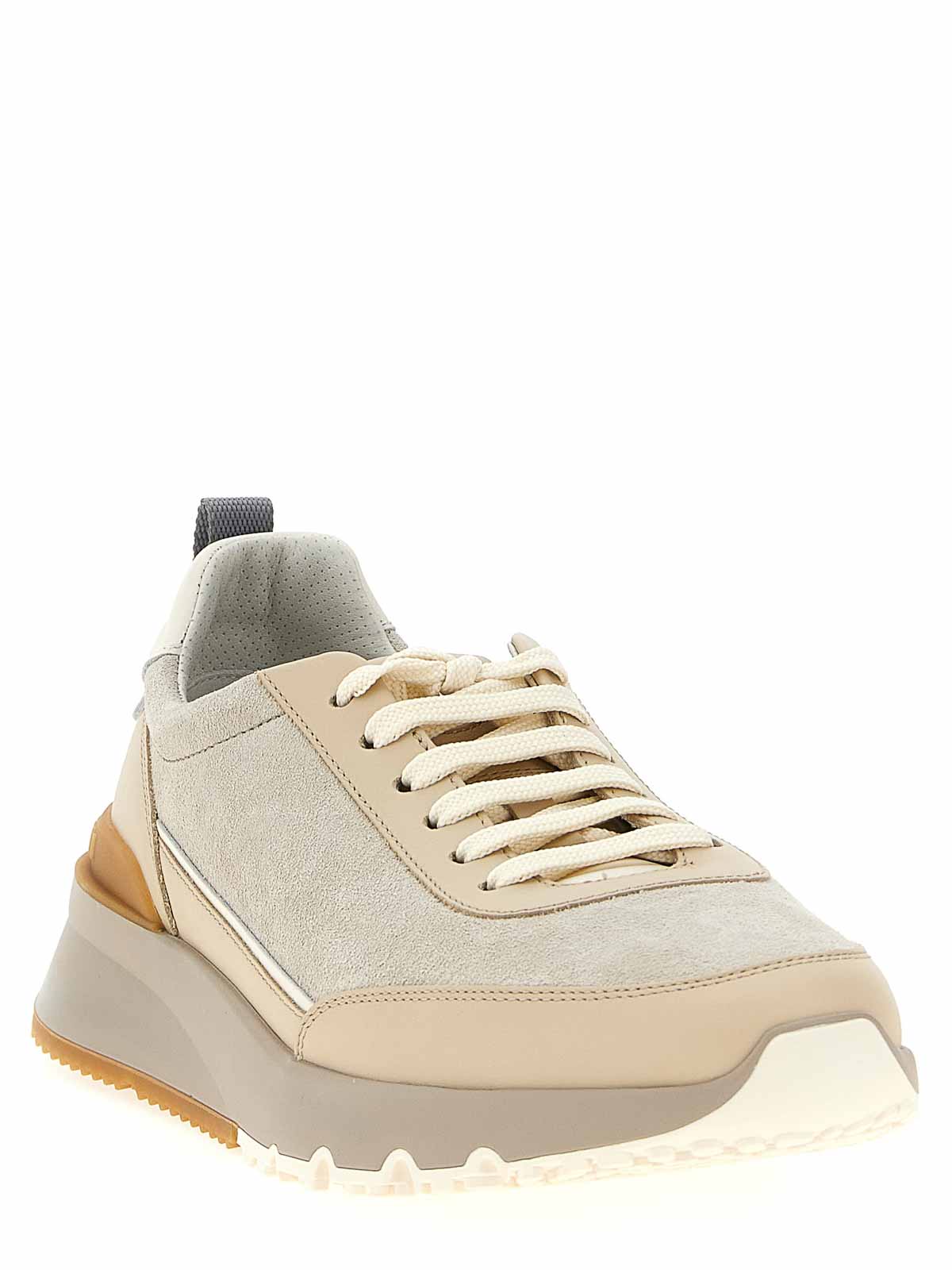 Brunello Cucinelli Runners Sneakers In Neutral