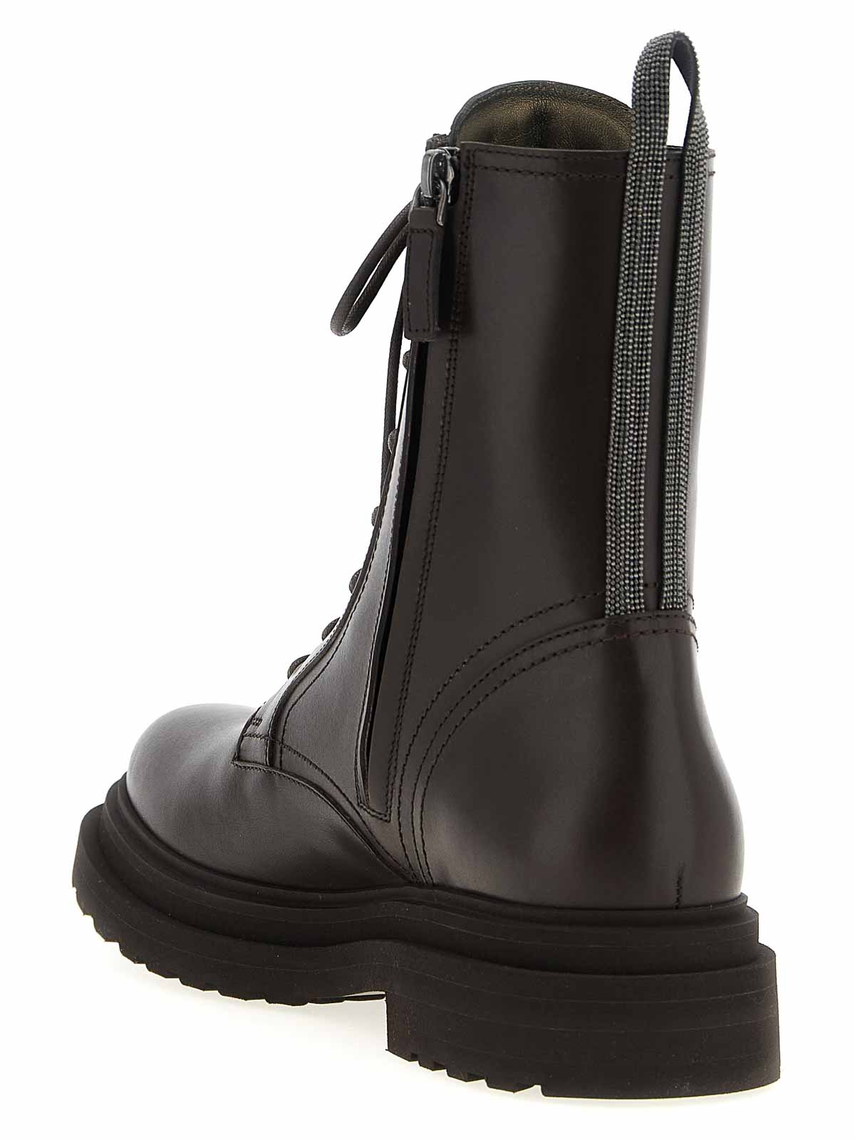 Brunello Cucinelli Combat Boots In Brown