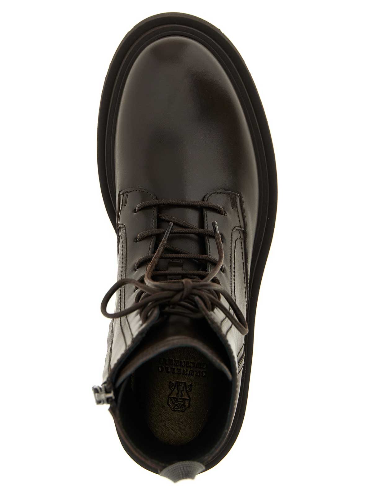 Brunello Cucinelli Combat Boots In Brown