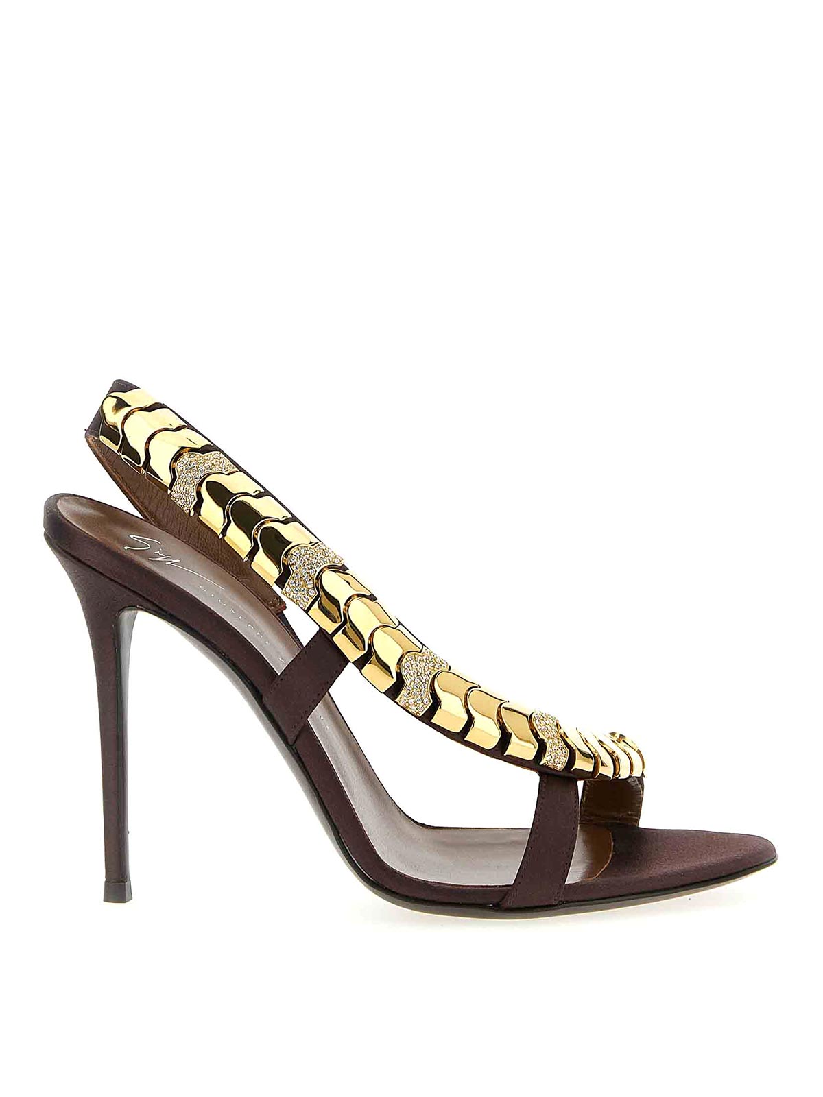 Giuseppe Zanotti Dafne Stiletto Sandals Metallic Accents In Brown