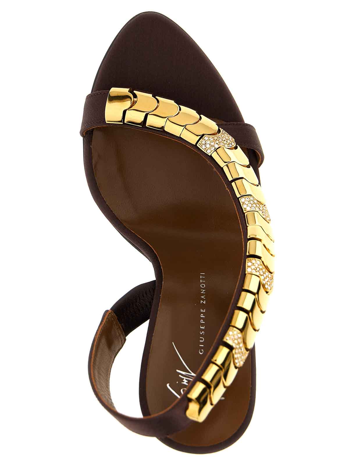 Giuseppe Zanotti Dafne Stiletto Sandals Metallic Accents In Brown