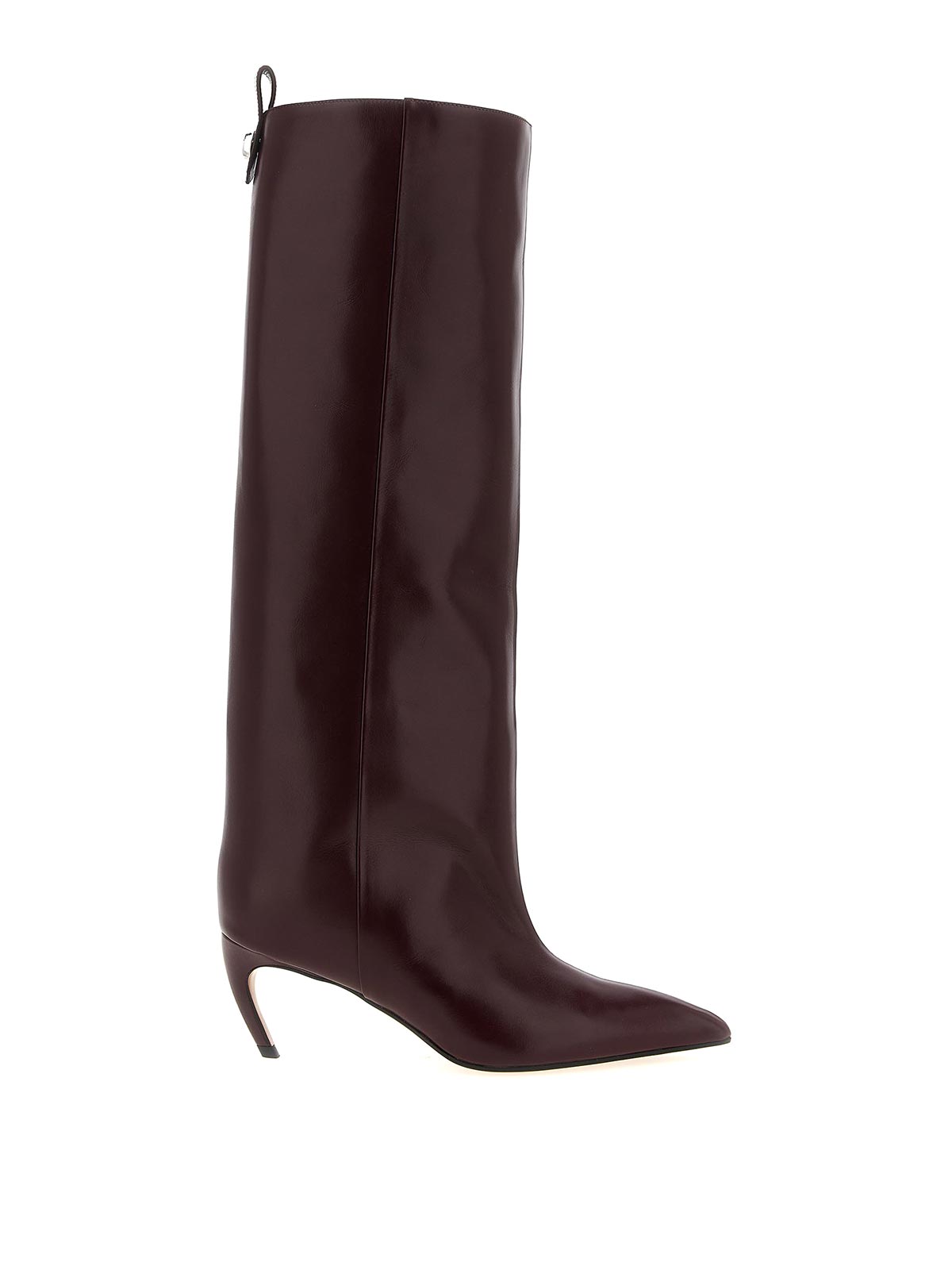 Attico 65mm Lea Pointed-toe Leather Boots In Red