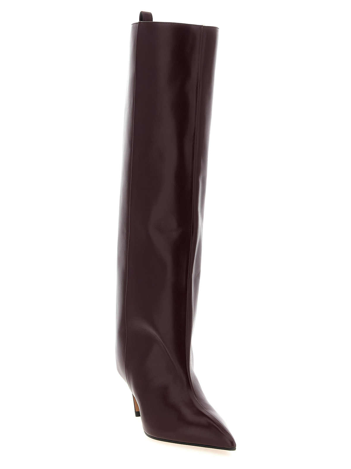 Attico 65mm Lea Pointed-toe Leather Boots In Red