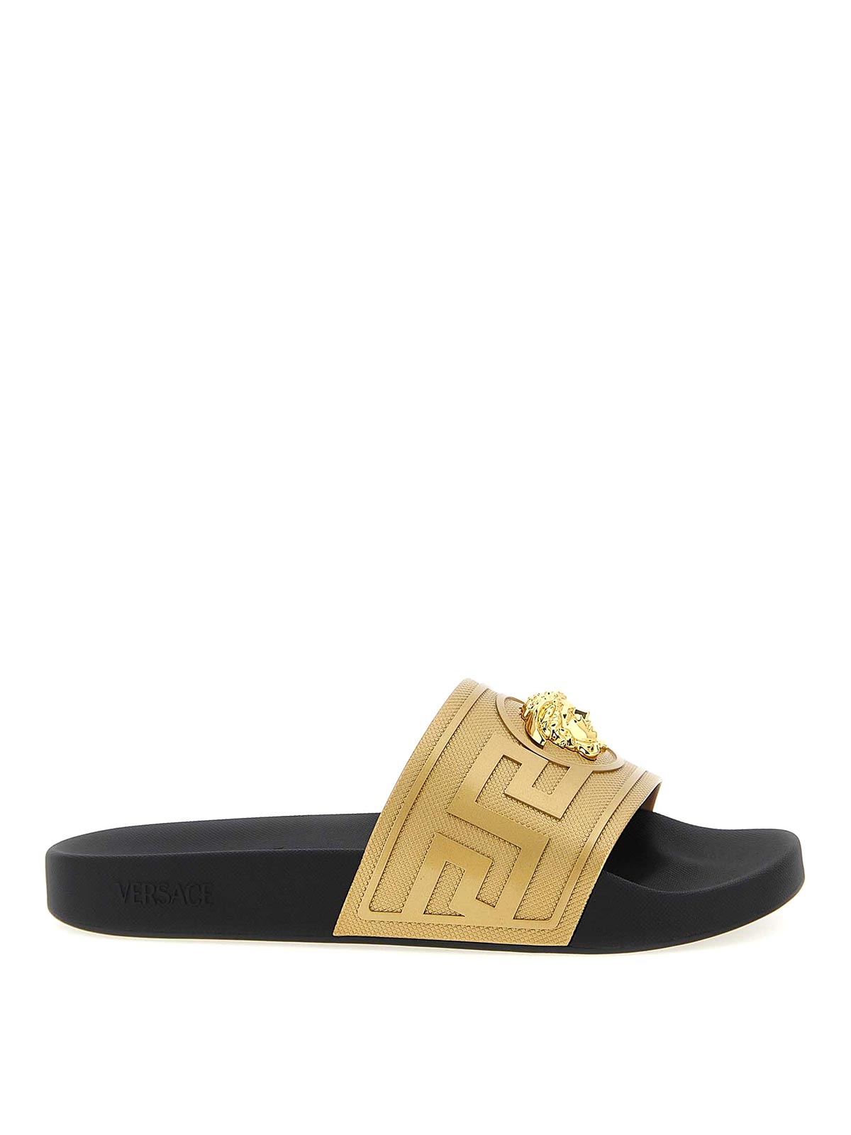Versace La Medusa Slides In Gold