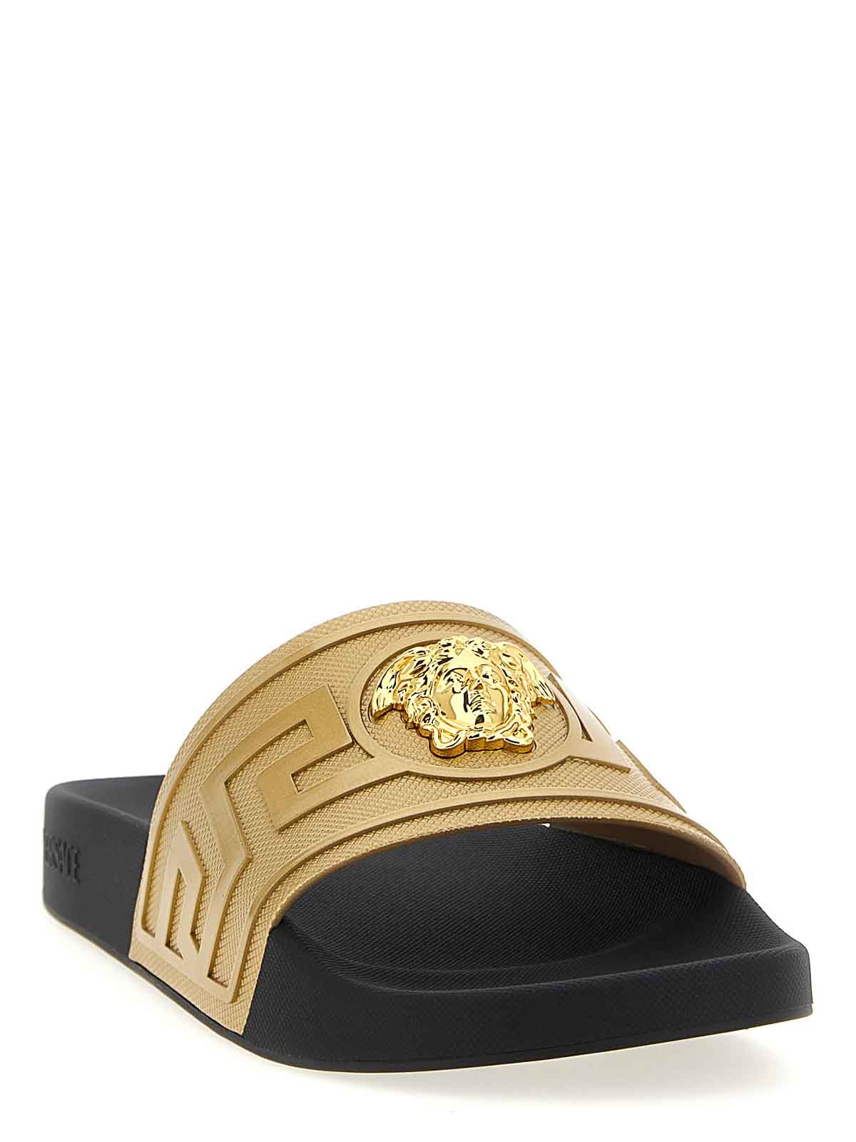 Versace La Medusa Slides In Gold