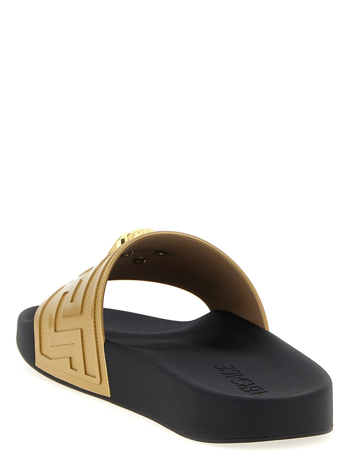 Versace La Medusa Slides In Gold