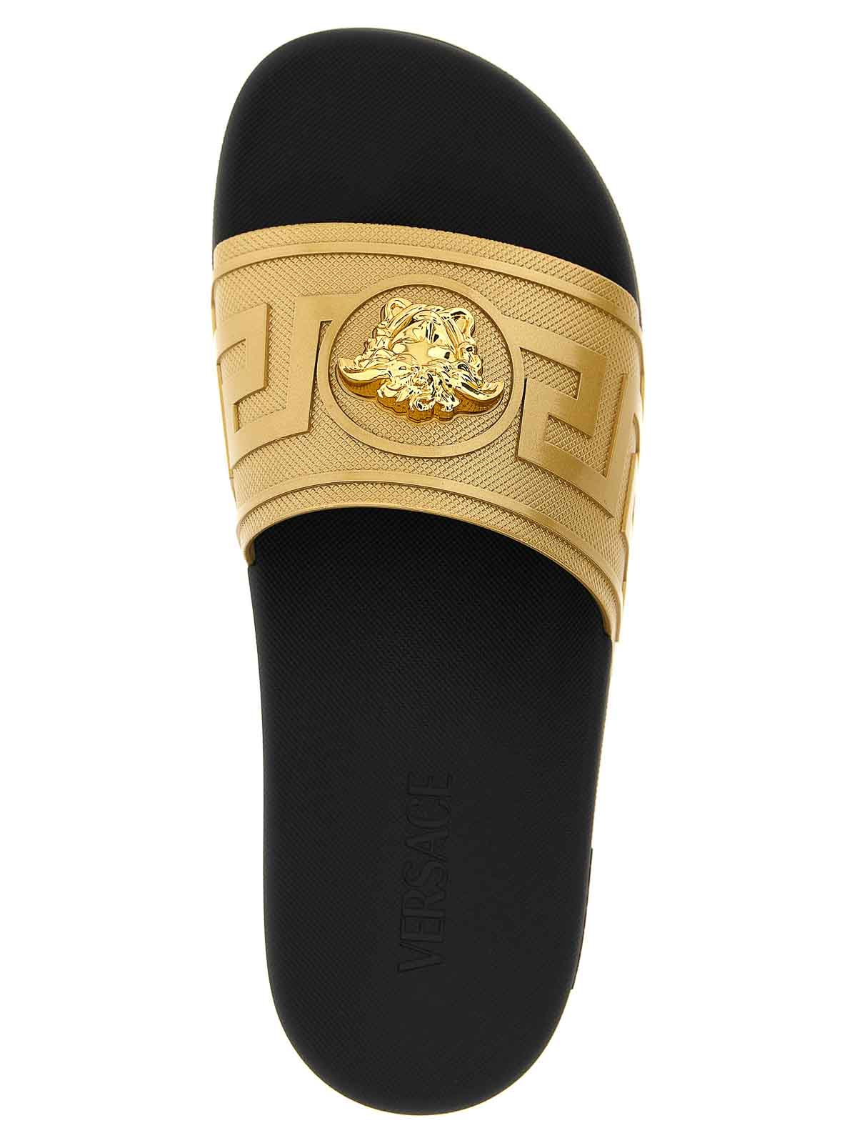 Versace La Medusa Slides In Gold