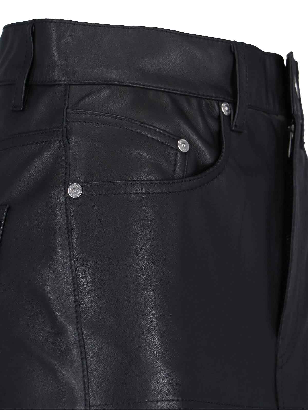 Victoria Beckham Midi Skirt In Leather In Brown