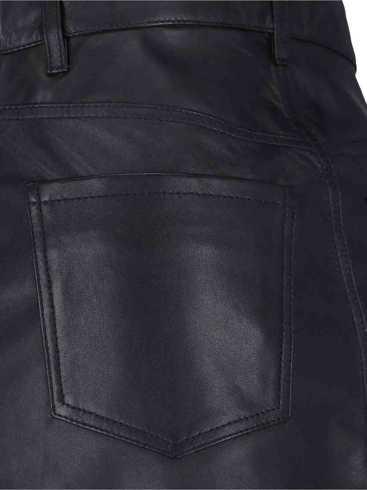 Victoria Beckham Midi Skirt In Leather In Brown