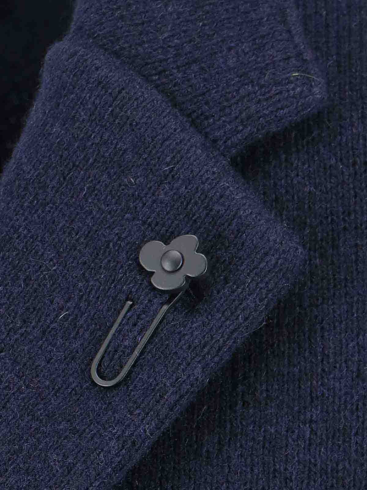 Lardini Tailored Jacket With Decorative Pin And Pockets In Blue