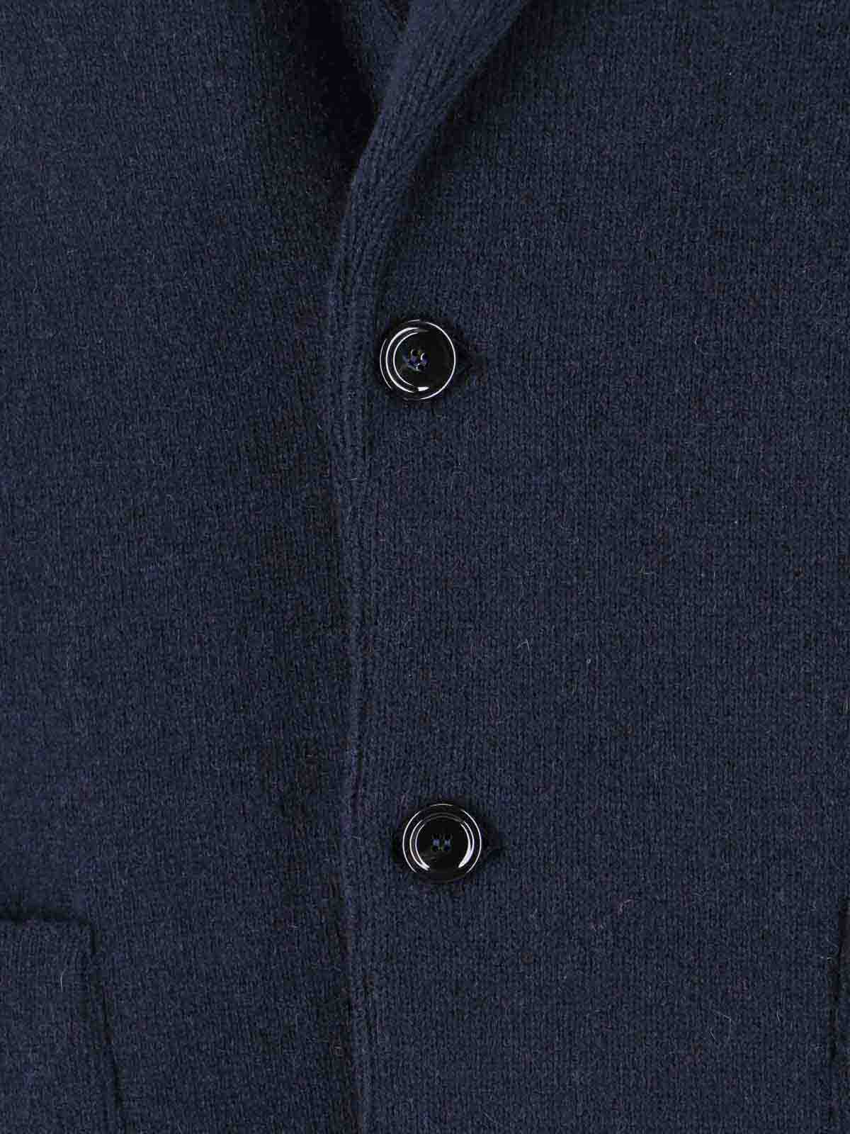 Lardini Tailored Jacket With Decorative Pin And Pockets In Blue