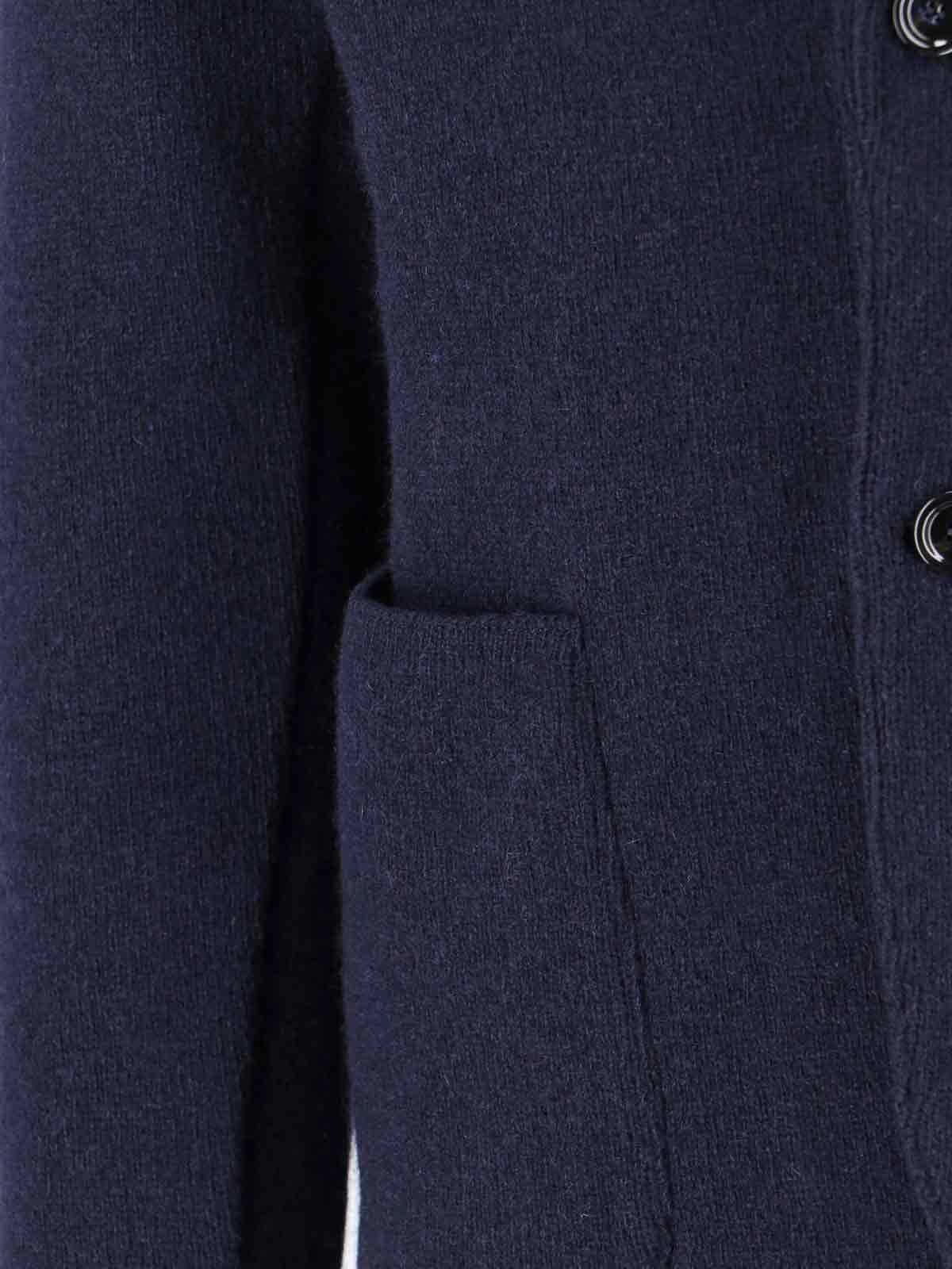 Lardini Tailored Jacket With Decorative Pin And Pockets In Blue