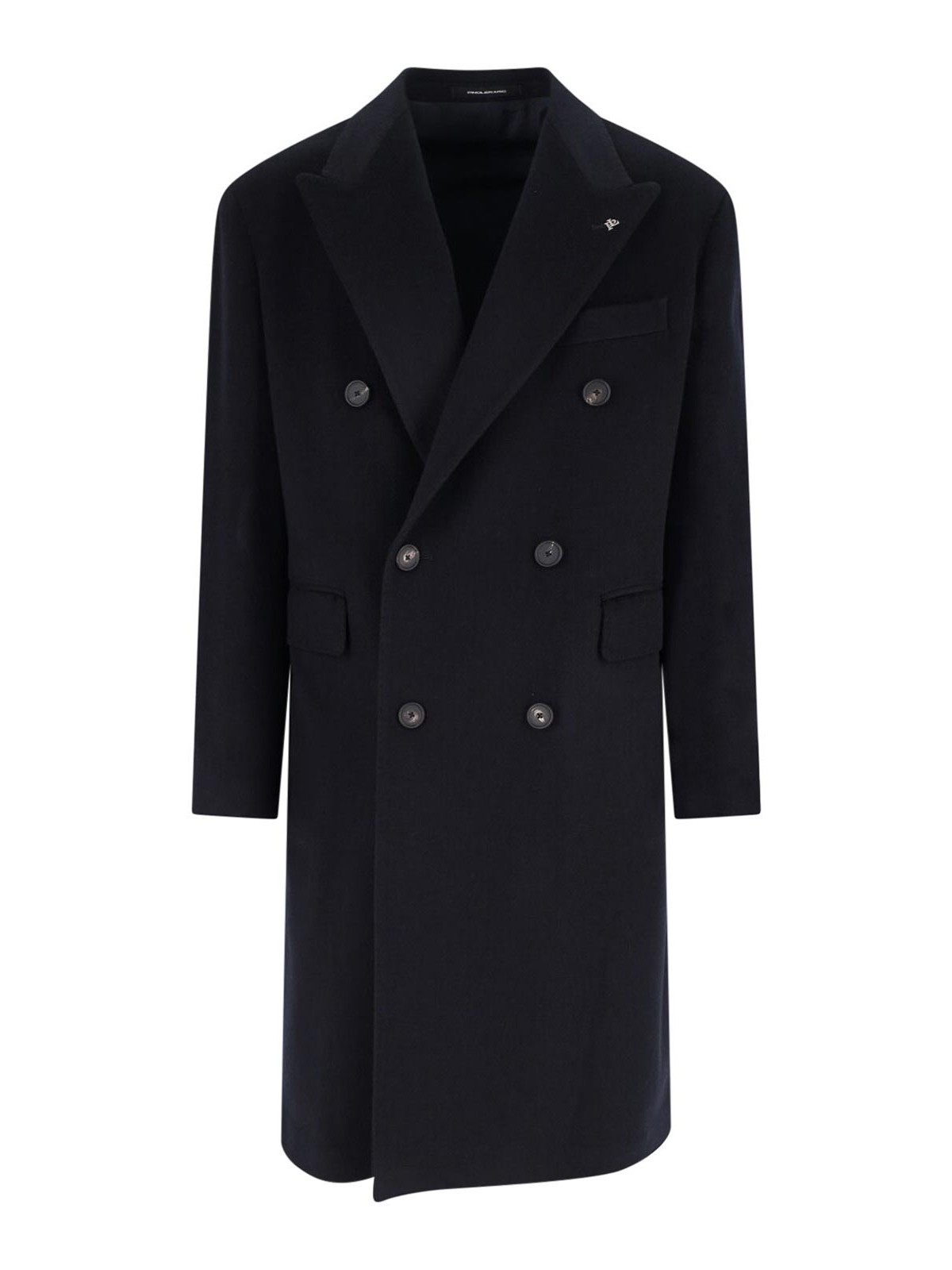Tagliatore Londra Black Oversized Double-breasted Coat In Wool Blend Man In Black