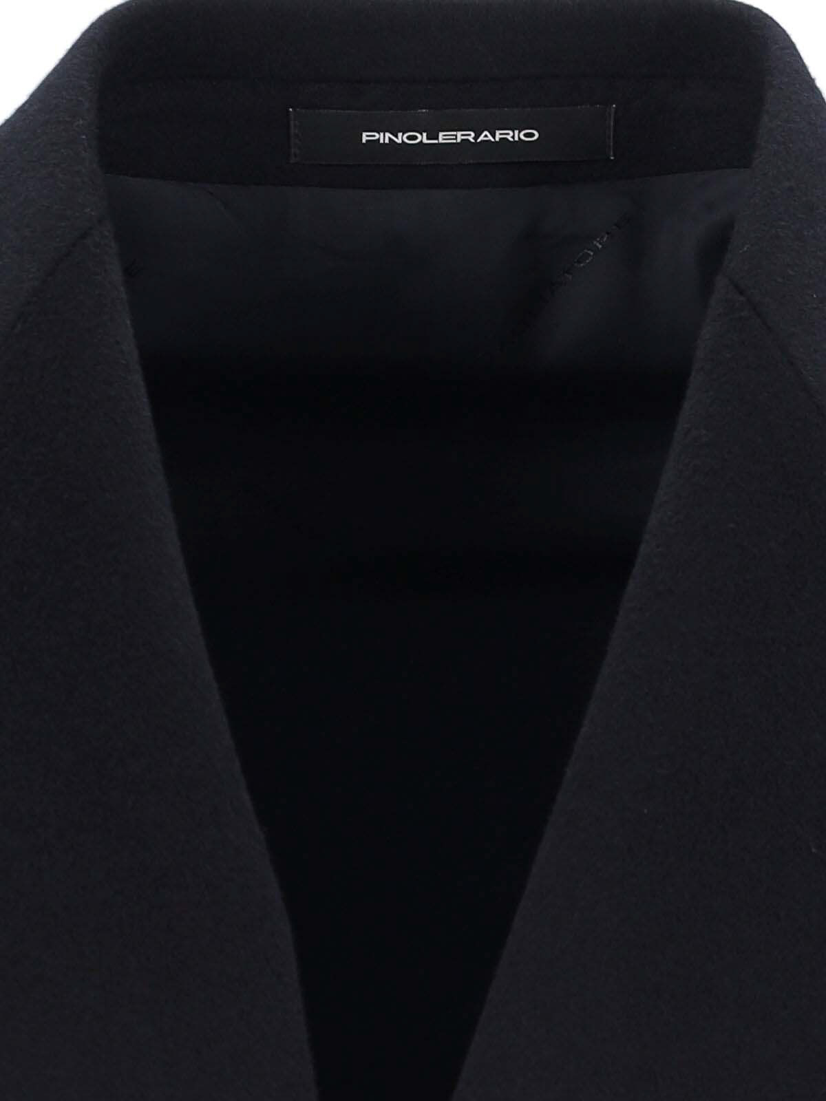 Tagliatore Londra Black Oversized Double-breasted Coat In Wool Blend Man In Black