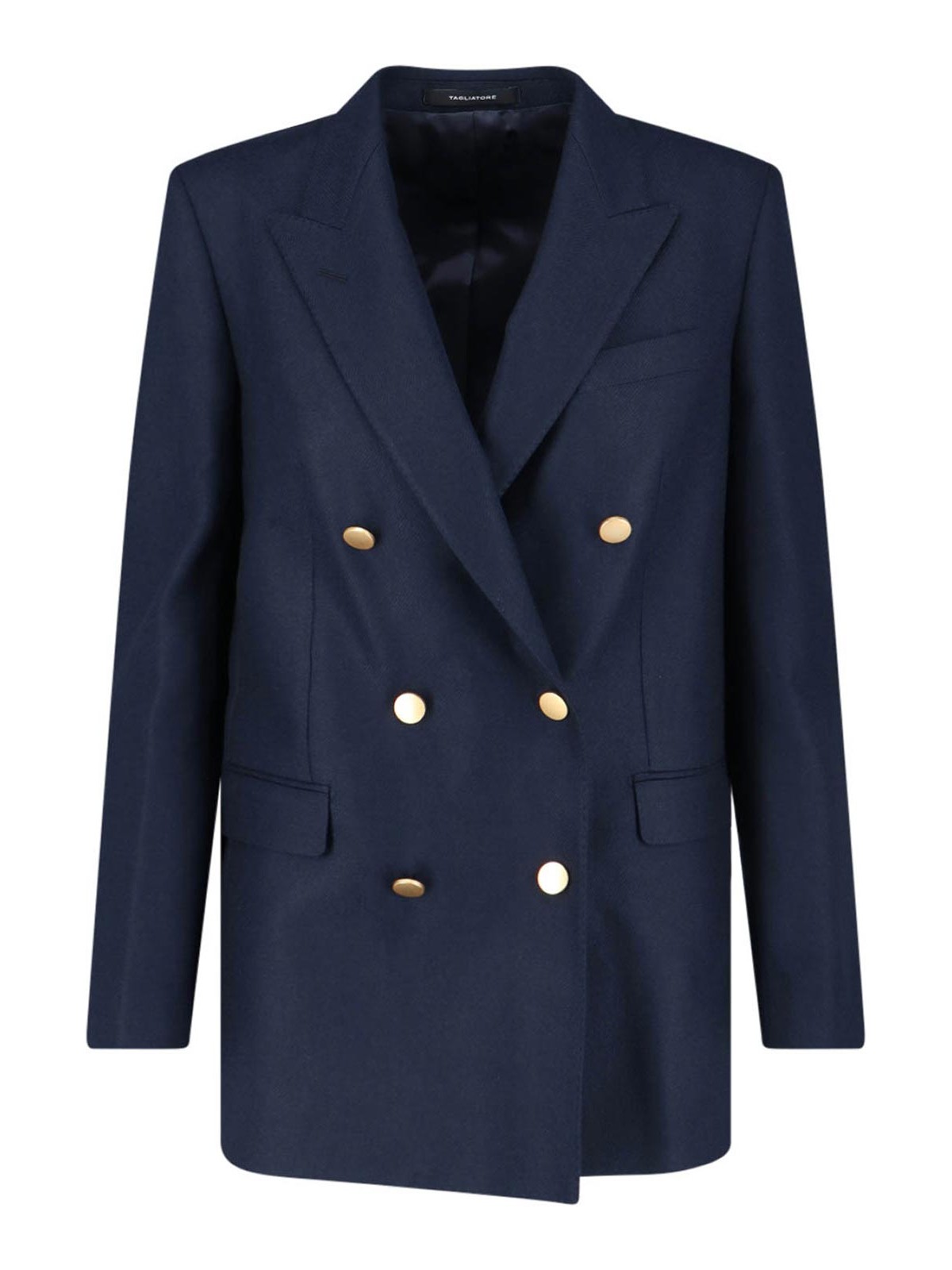 Tagliatore Double -breasted Blazer In Virgin Wool In Blue