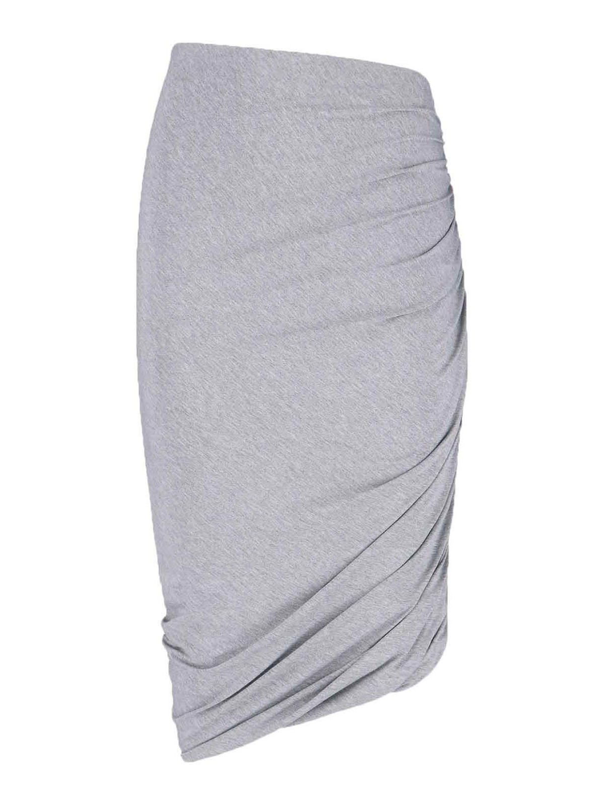 Attico Midi Asymmetrical Skirt In Gray