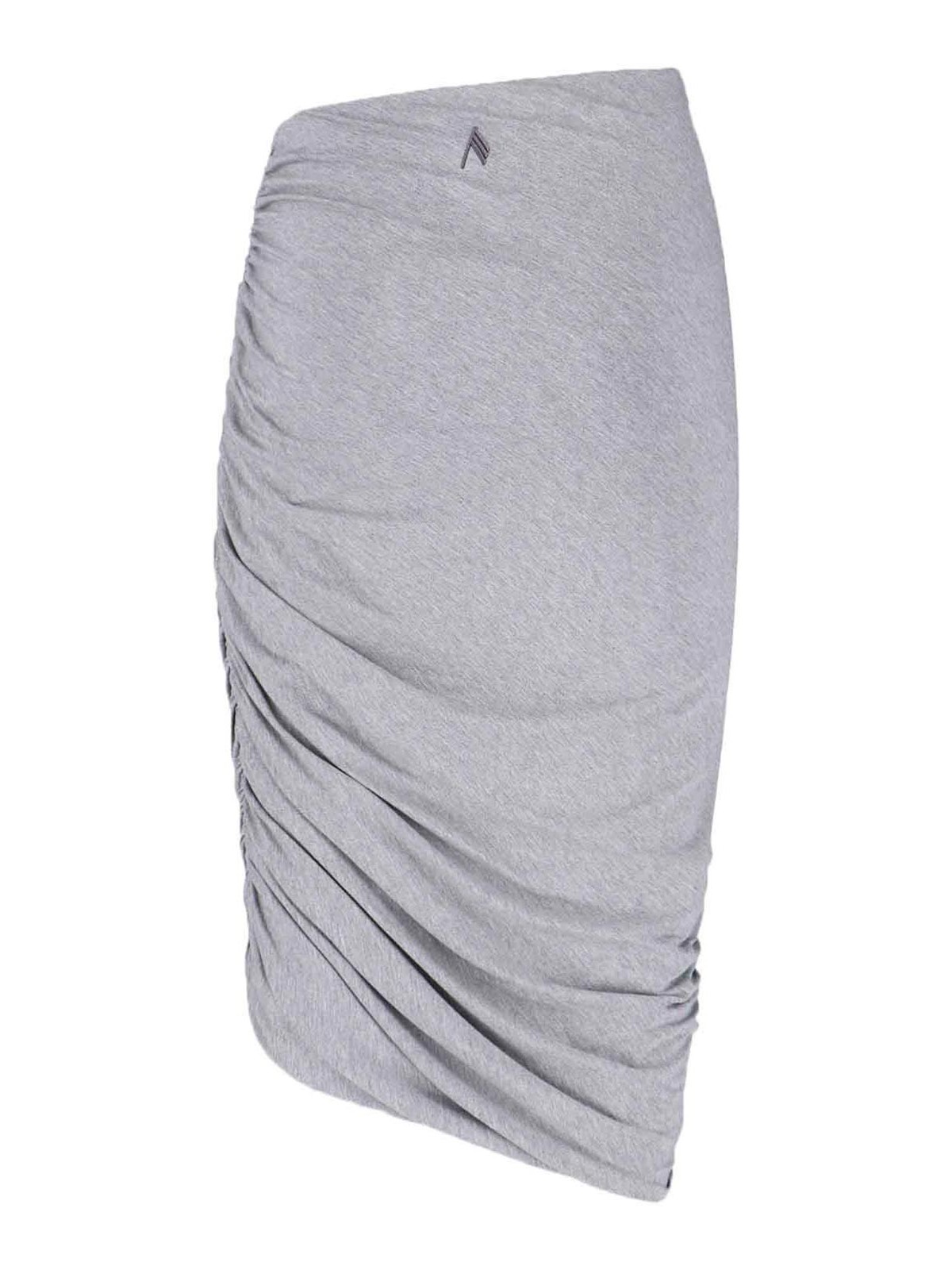 Attico Midi Asymmetrical Skirt In Gray