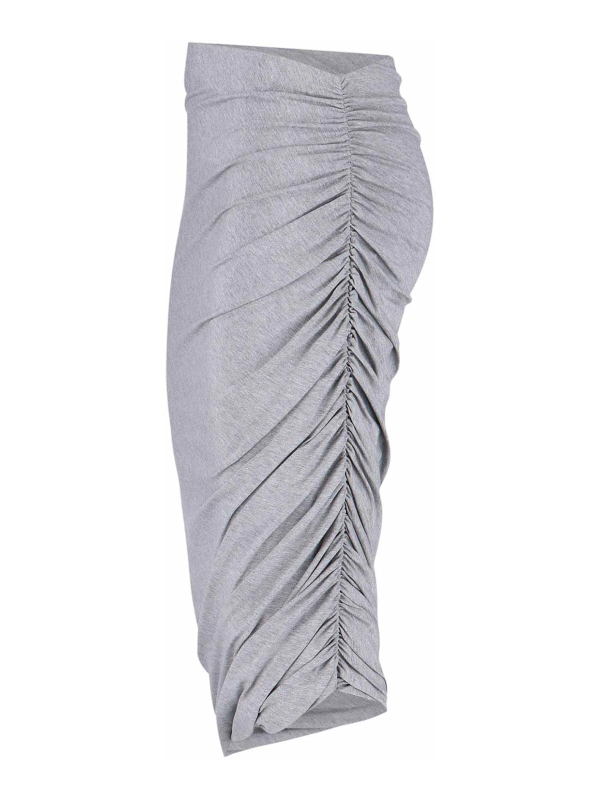 Attico Midi Asymmetrical Skirt In Gray
