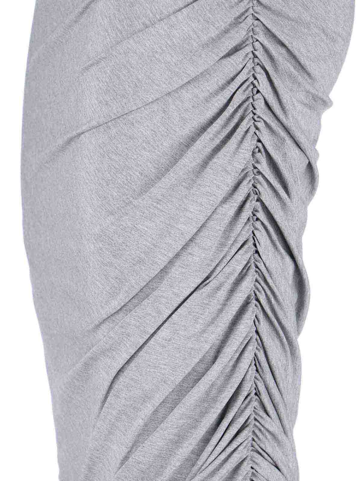 Attico Midi Asymmetrical Skirt In Gray