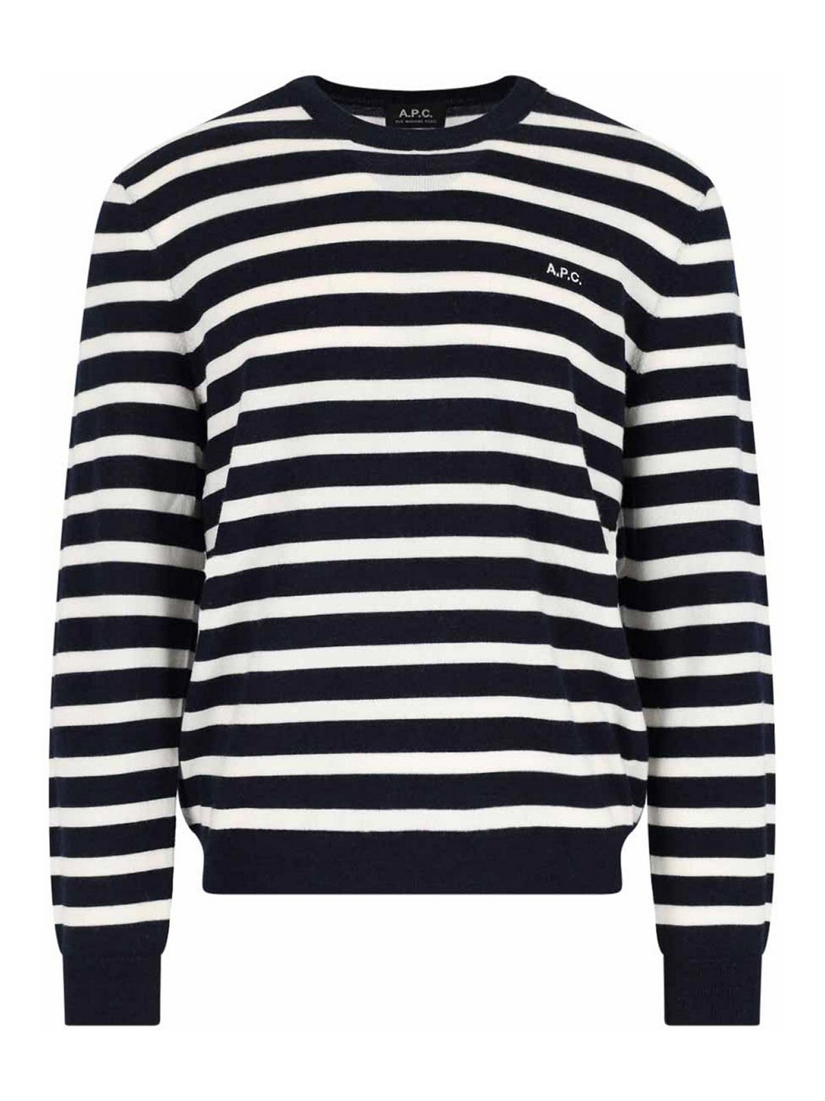 Apc Striped Virgin Wool Sweater In Multi