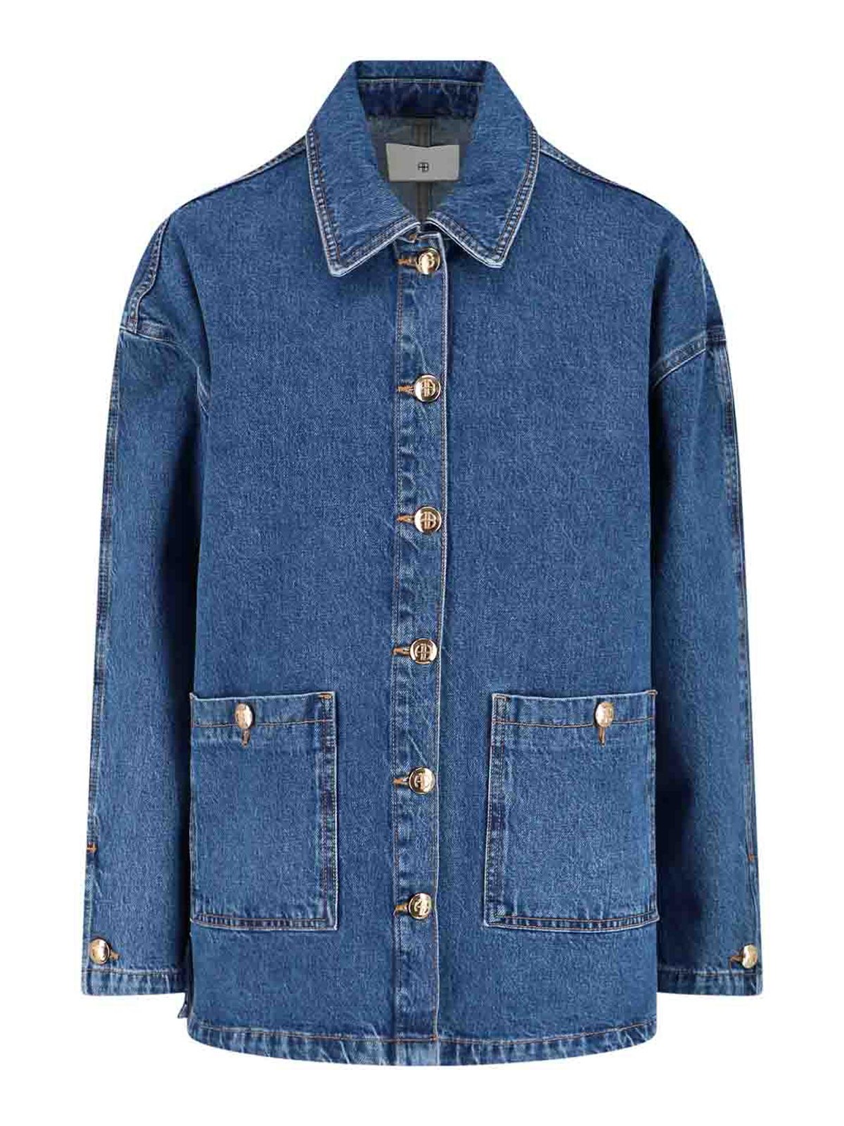 Anine Bing Luna Jacket In Indigo Blue Denim In Blue