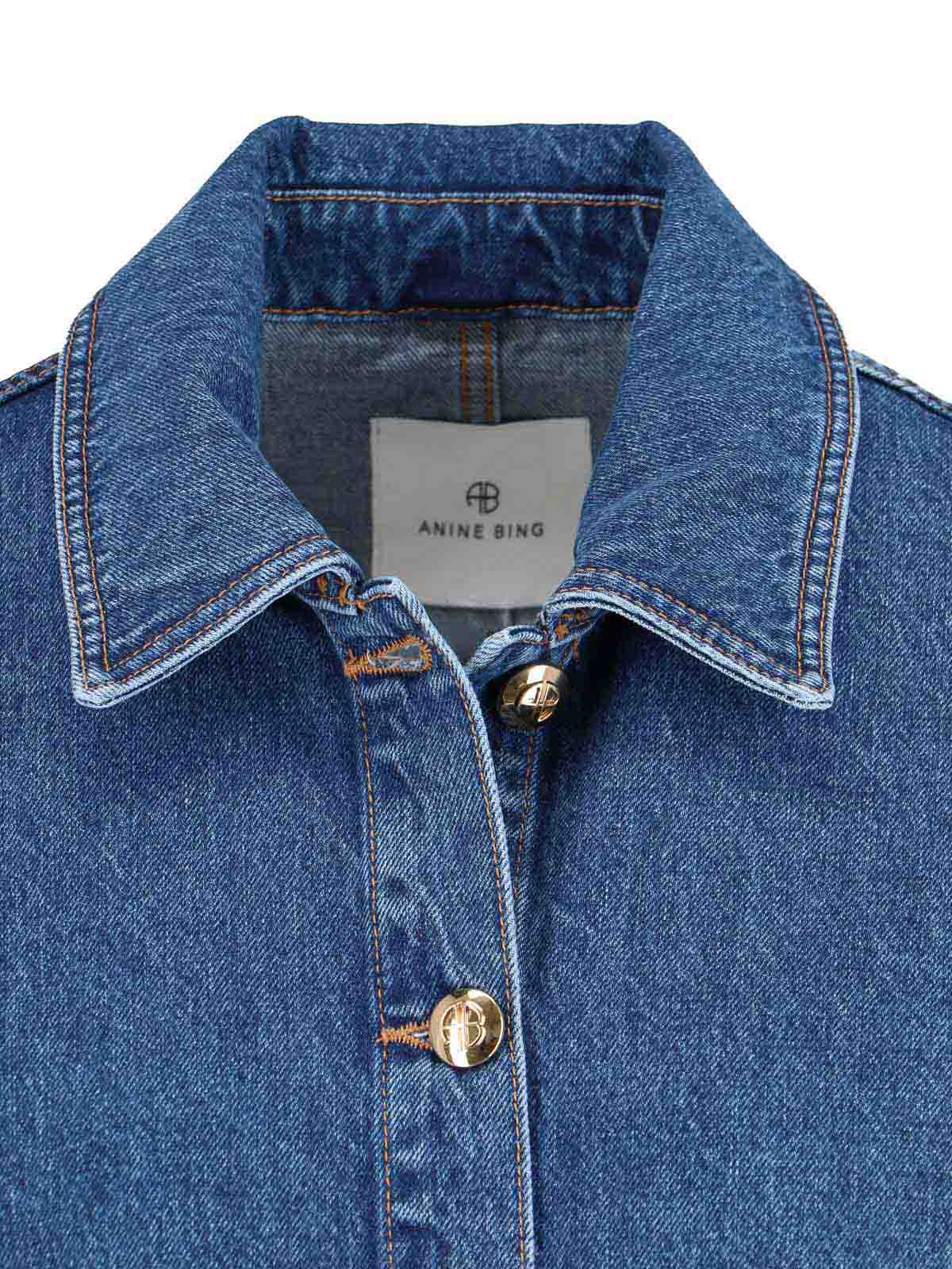 Anine Bing Luna Jacket In Indigo Blue Denim In Blue
