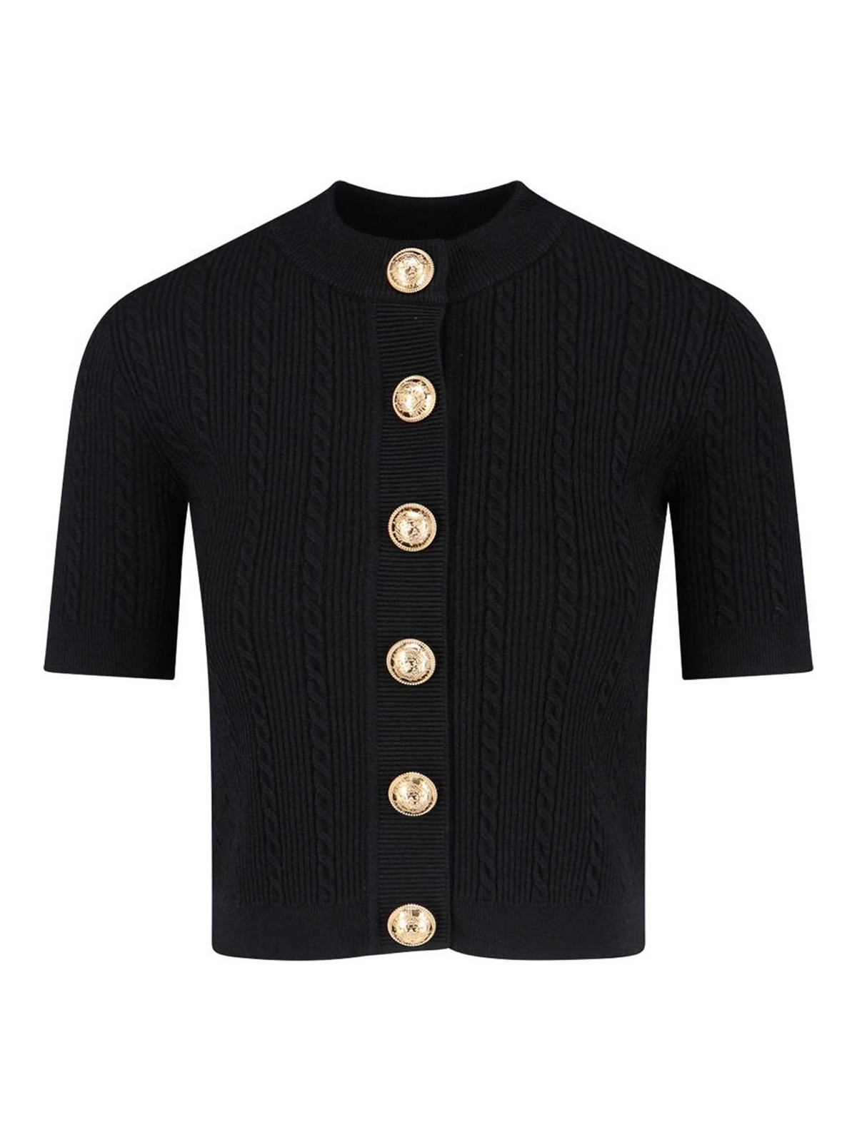 Balmain Cardigan In Maglia In Black