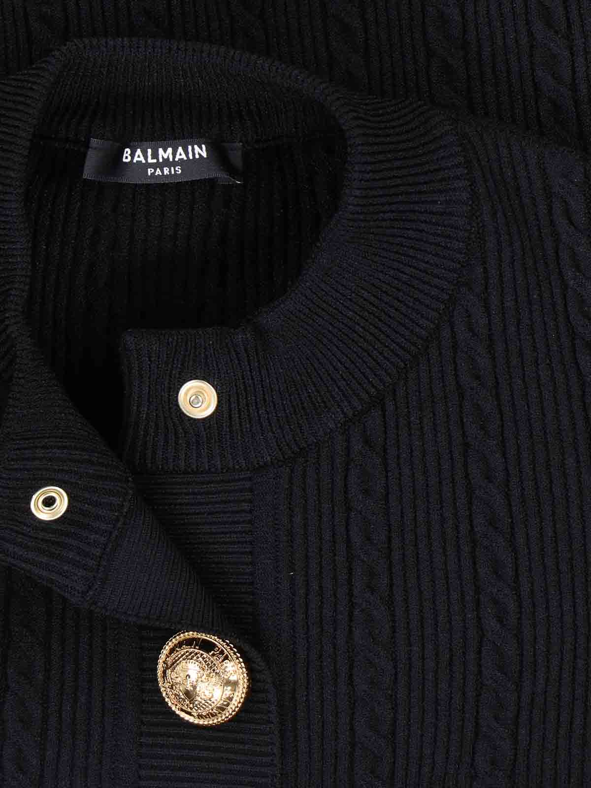 Balmain Cardigan In Maglia In Black