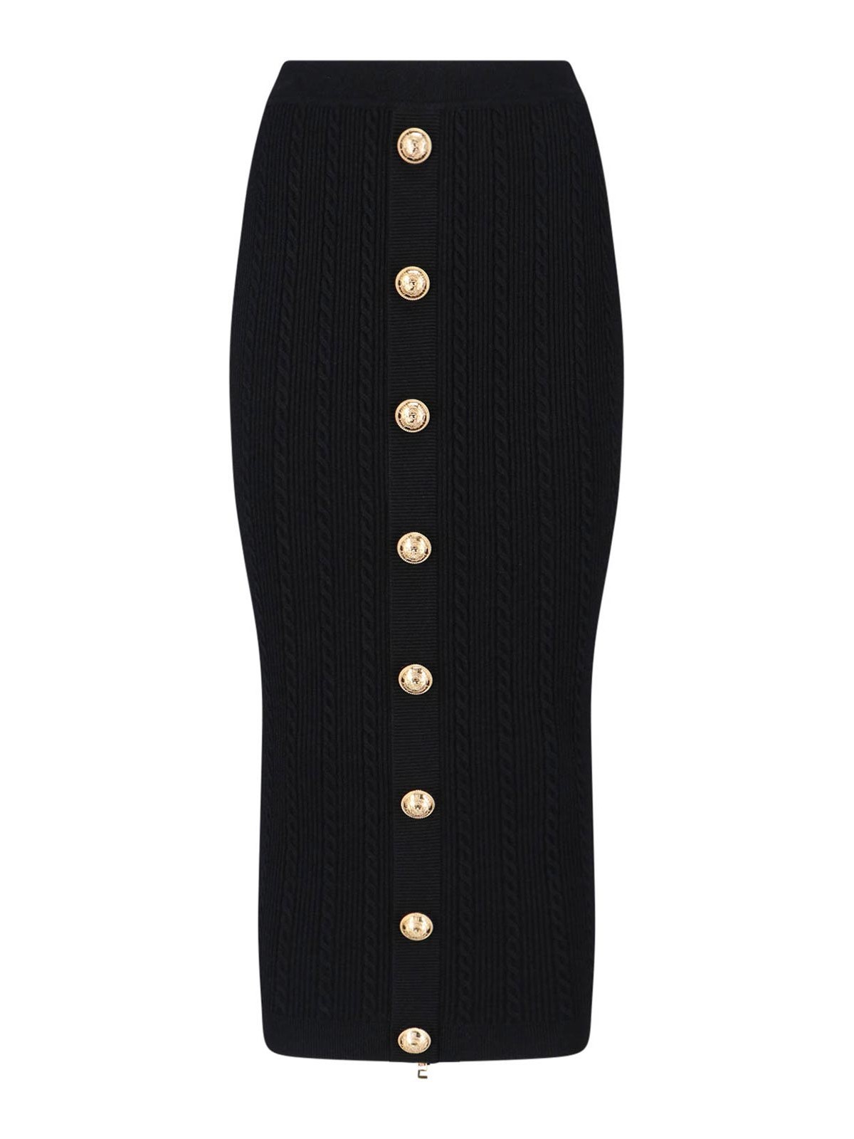 Balmain Midi Skirt In Shirt In Black