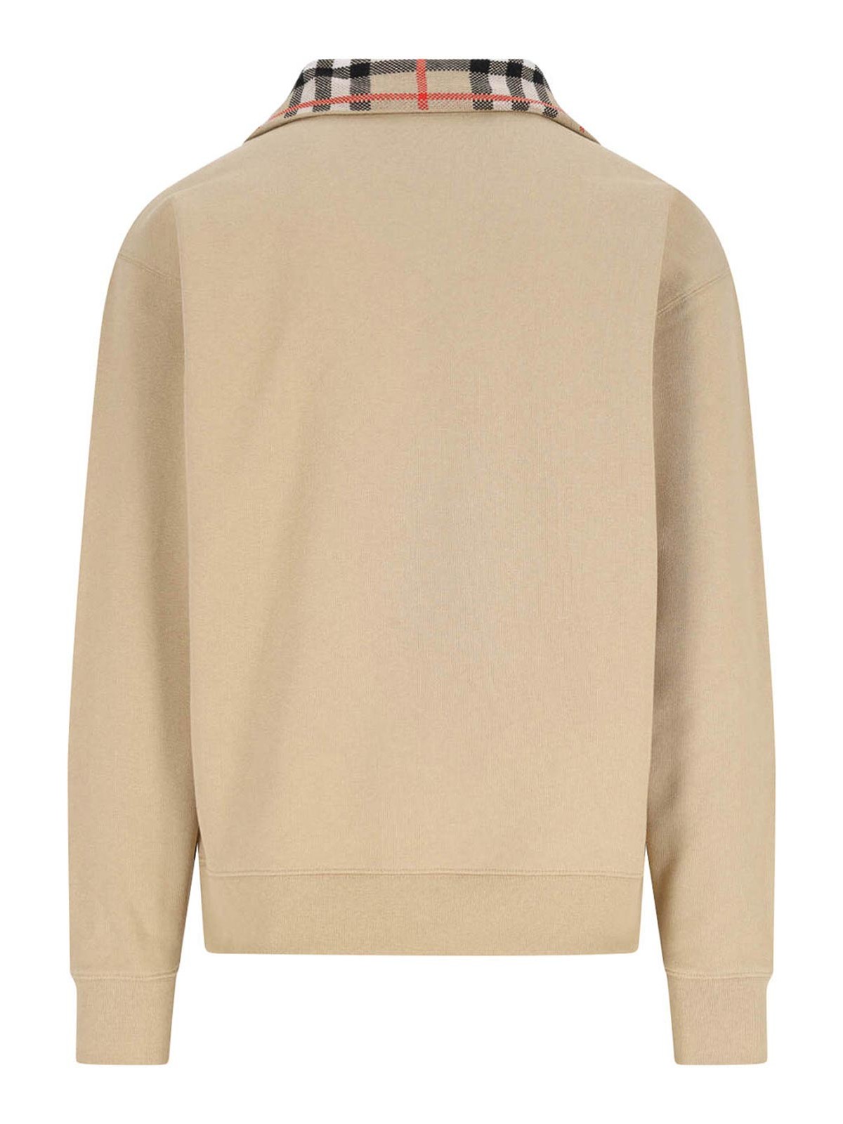 Burberry Organic Cotton Half-zip Sweater In Neutral