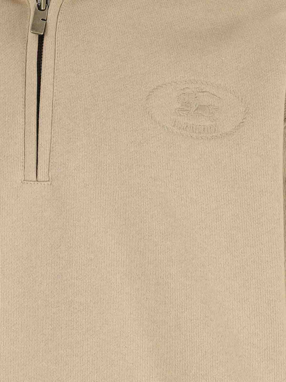 Burberry Organic Cotton Half-zip Sweater In Neutral