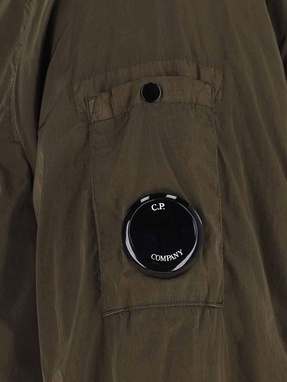 C.p. Company Logo Shirt Jacket In Brown