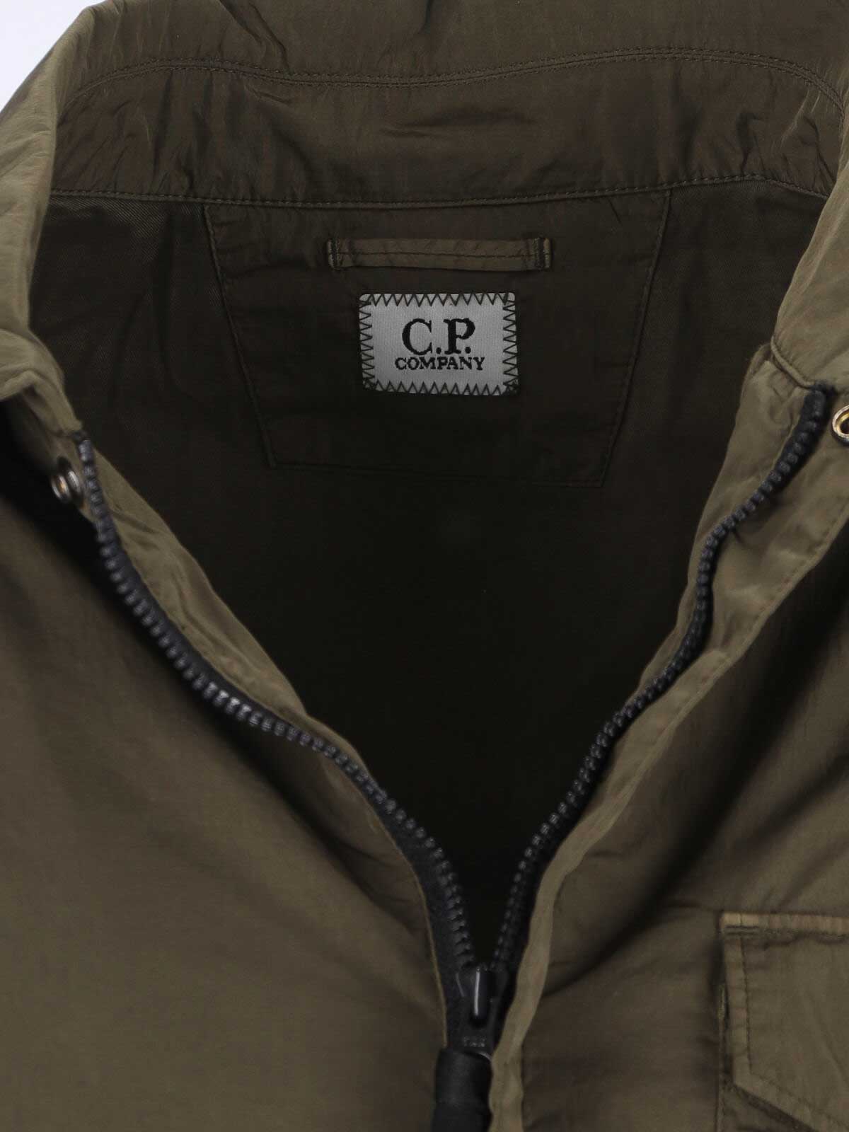C.p. Company Logo Shirt Jacket In Brown