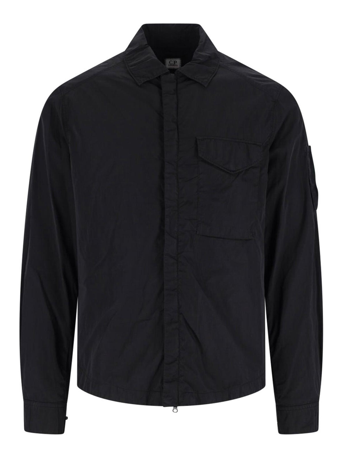 C.p. Company Logo Shirt Jacket In Black