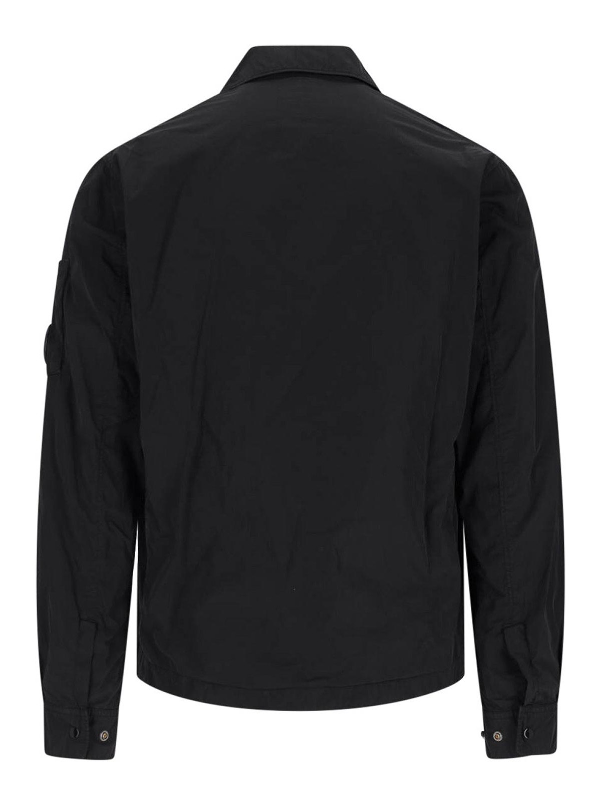 C.p. Company Logo Shirt Jacket In Black