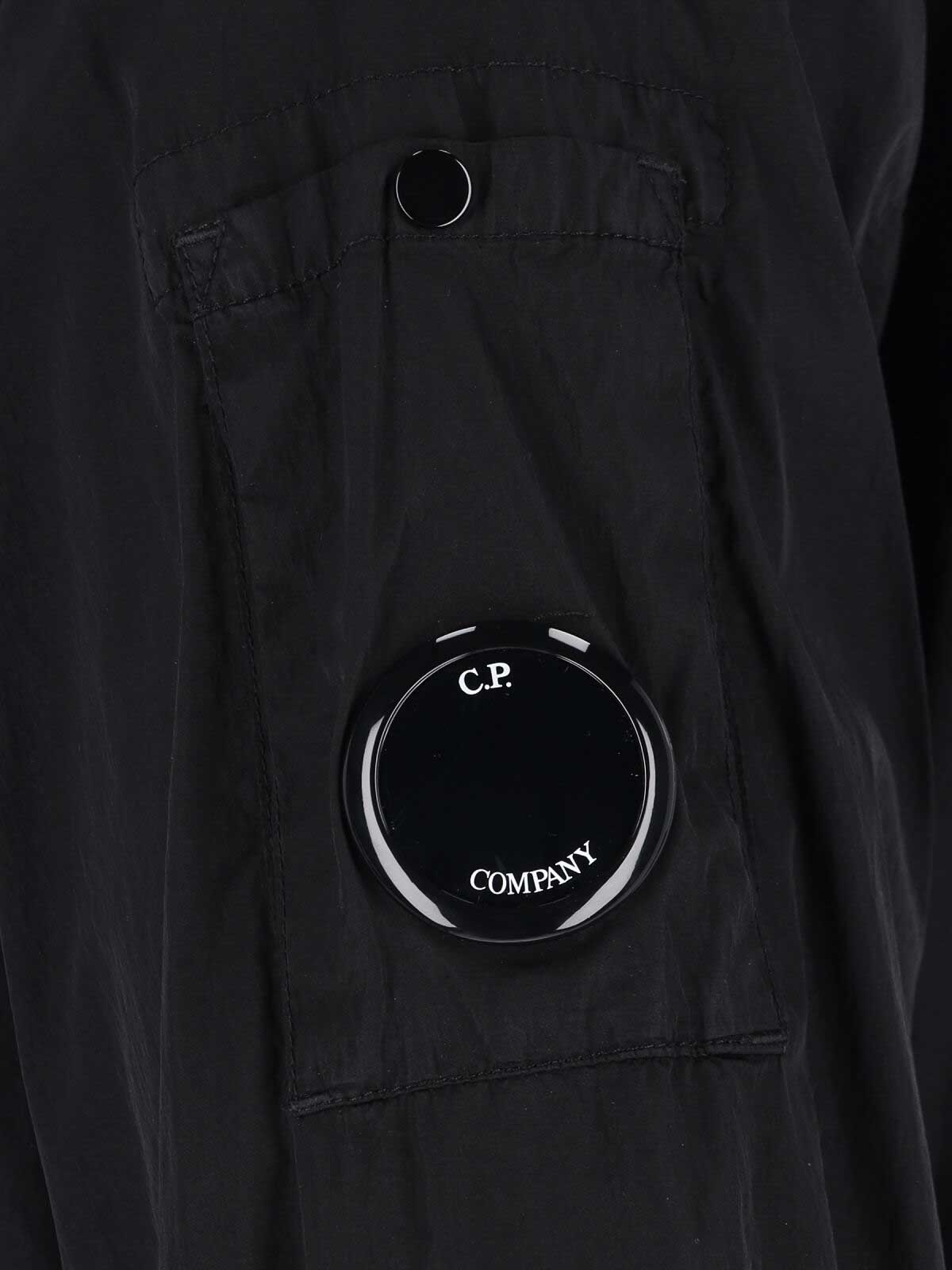 C.p. Company Logo Shirt Jacket In Black