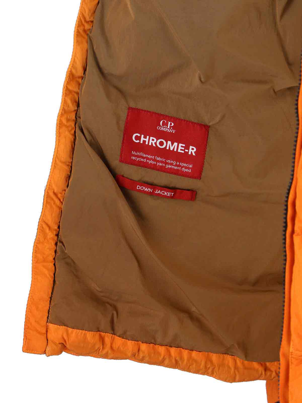 C.p. Company Padded Down Jacket In Orange