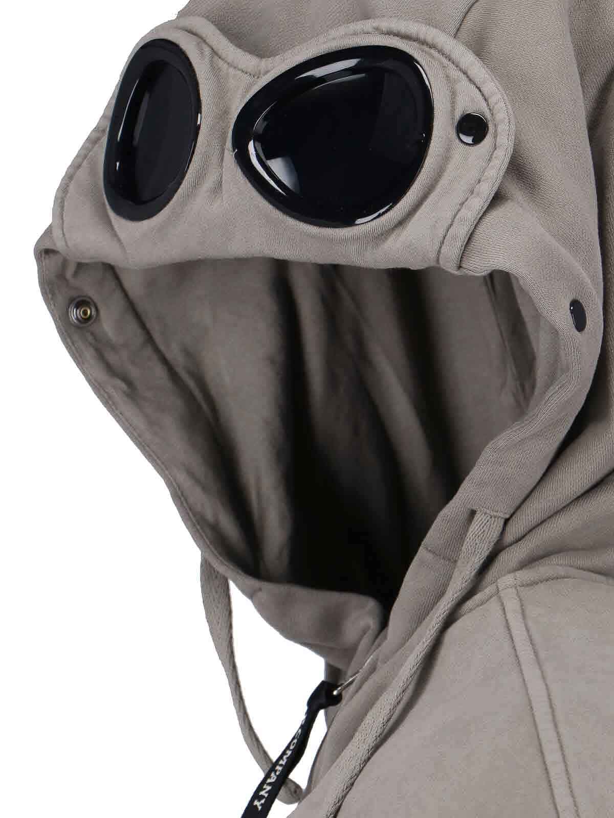 C.p. Company Long-sleeved Hooded Zip-up Sweatshirt In Gray